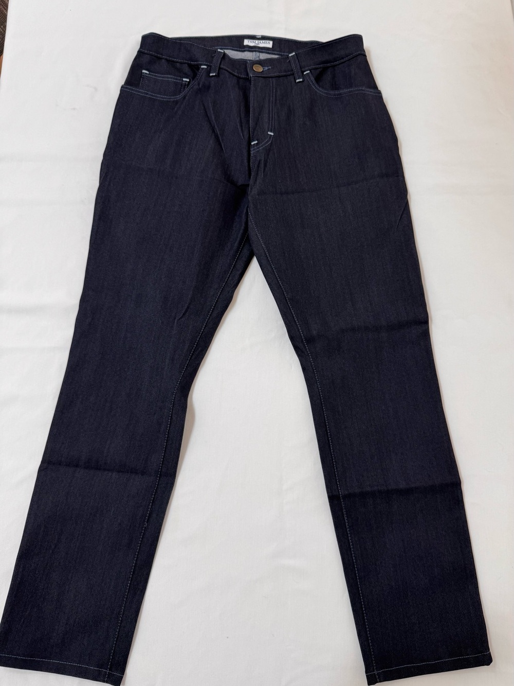 Tom James Blue Delta Jeans Men 32 x 29.5 Blue Straight Stretch